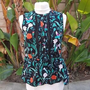 Kate Spade Jardin Poplin Peplum top extra small